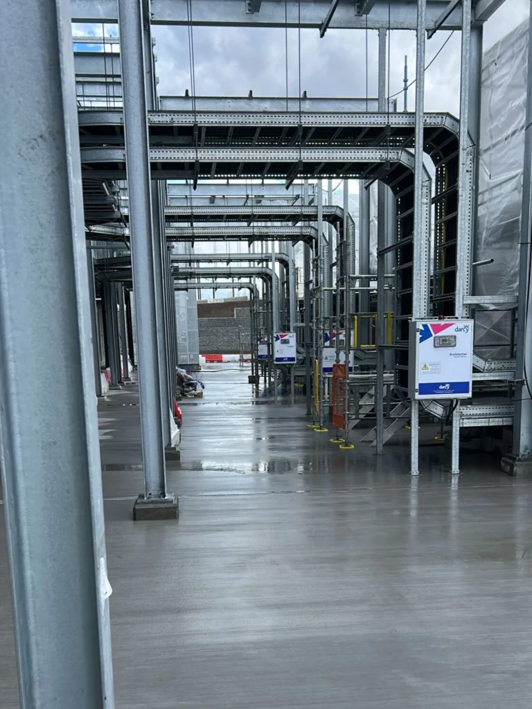 Four Draintector drain closure control panels installed at a data centre under construction