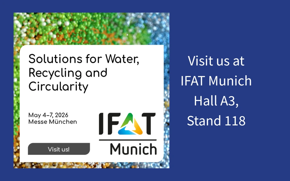 Visit us at IFAT Munich 4-7 May 2026, Hall A3, stand 118.